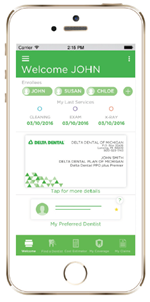 Delta Dental Mobile App shown on phone screen
