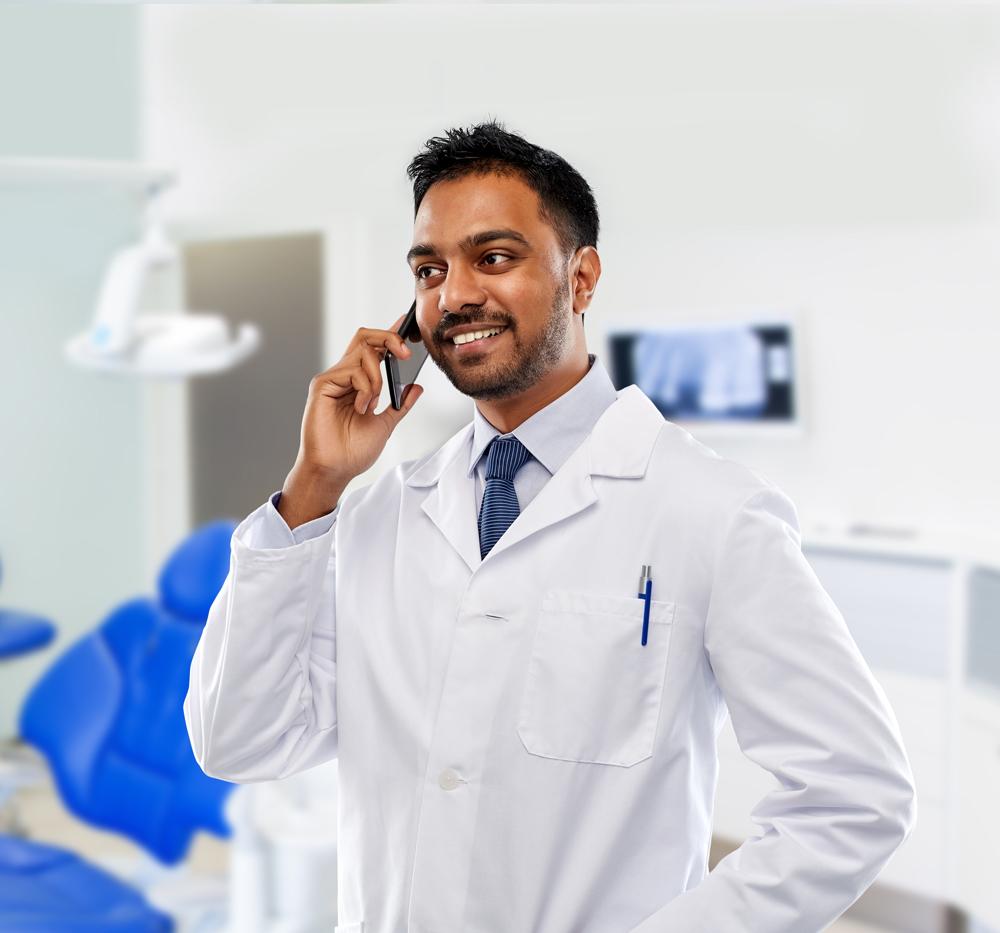 Dentist on phone