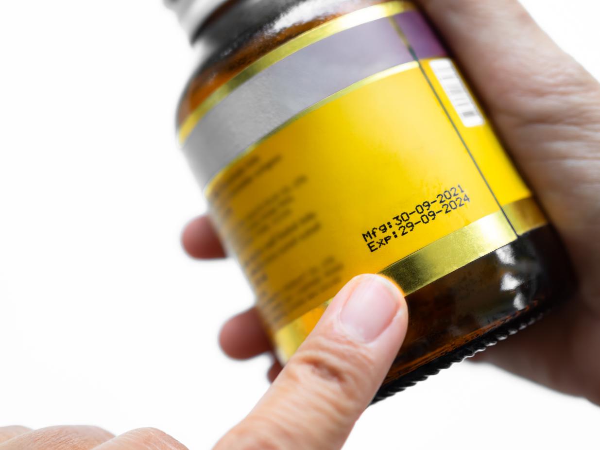 medicine bottle with expiration date